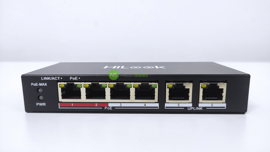 HILOOK 4 PORT POE SWITCH 10/100MBPS NS-0106P-35 - NeonSales {{ shop.shopifyCountryName }}