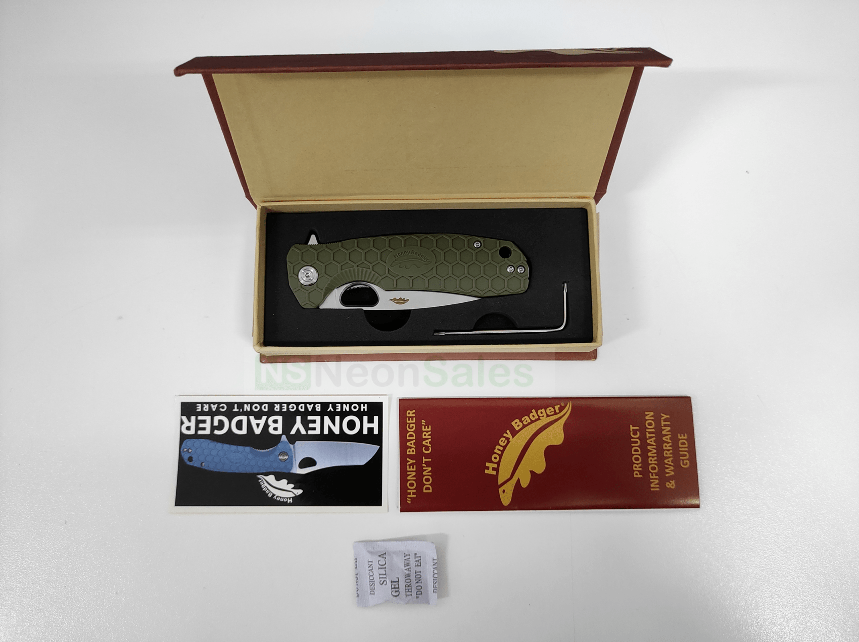 HONEY BADGER DROP-POINT FLIPPER D2 - LARGE OLIVE - NeonSales South Africa