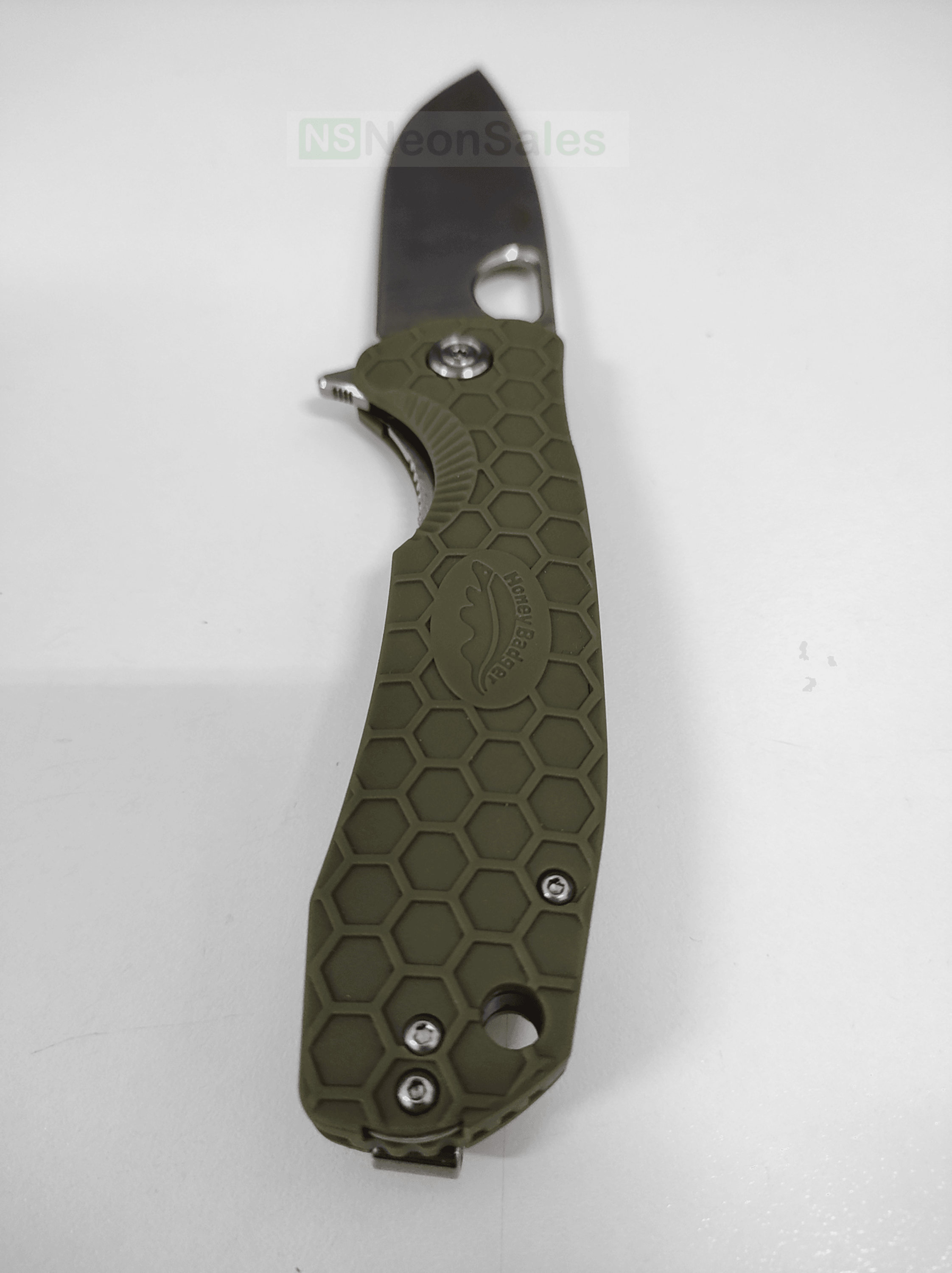 HONEY BADGER DROP-POINT FLIPPER D2 - LARGE OLIVE - NeonSales South Africa