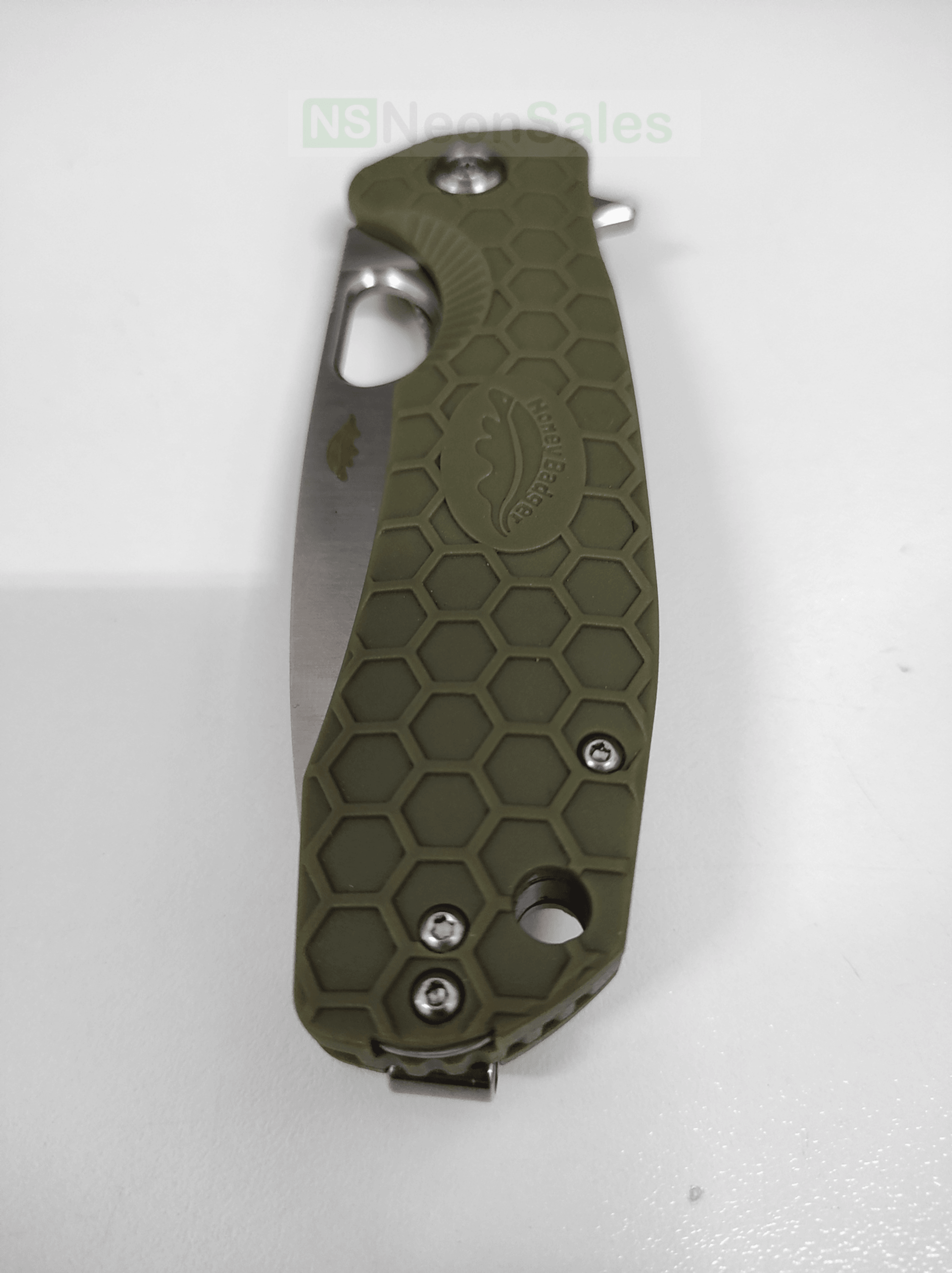 HONEY BADGER DROP-POINT FLIPPER D2 - LARGE OLIVE - NeonSales South Africa