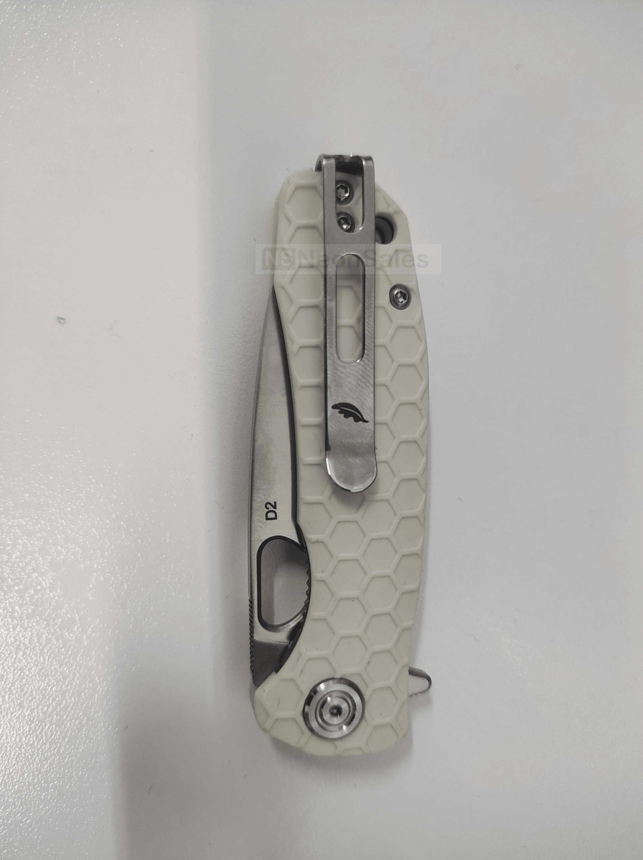 HONEY BADGER DROP-POINT FLIPPER D2 - SMALL WHITE - NeonSales South Africa