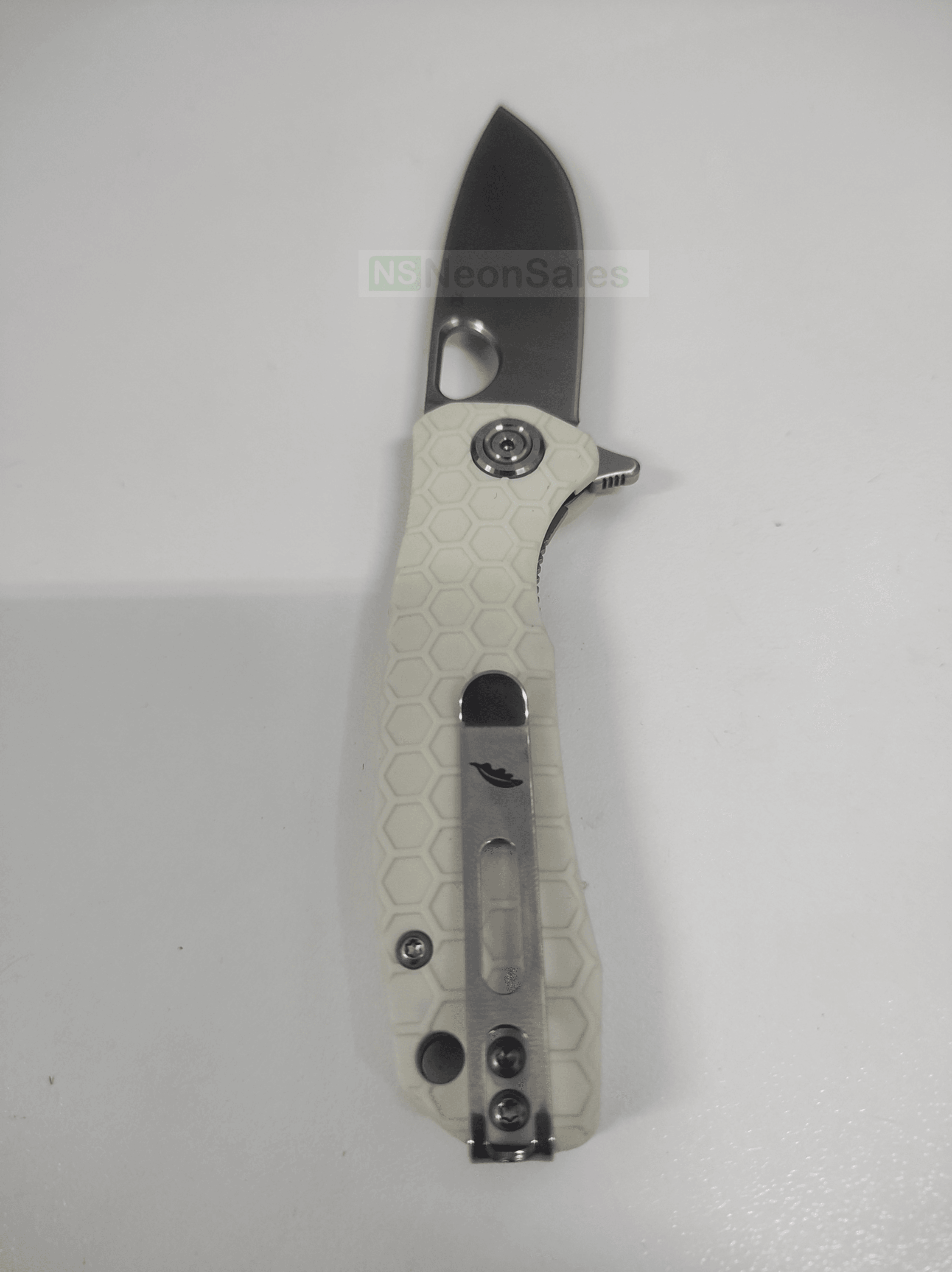 HONEY BADGER DROP-POINT FLIPPER D2 - SMALL WHITE - NeonSales South Africa