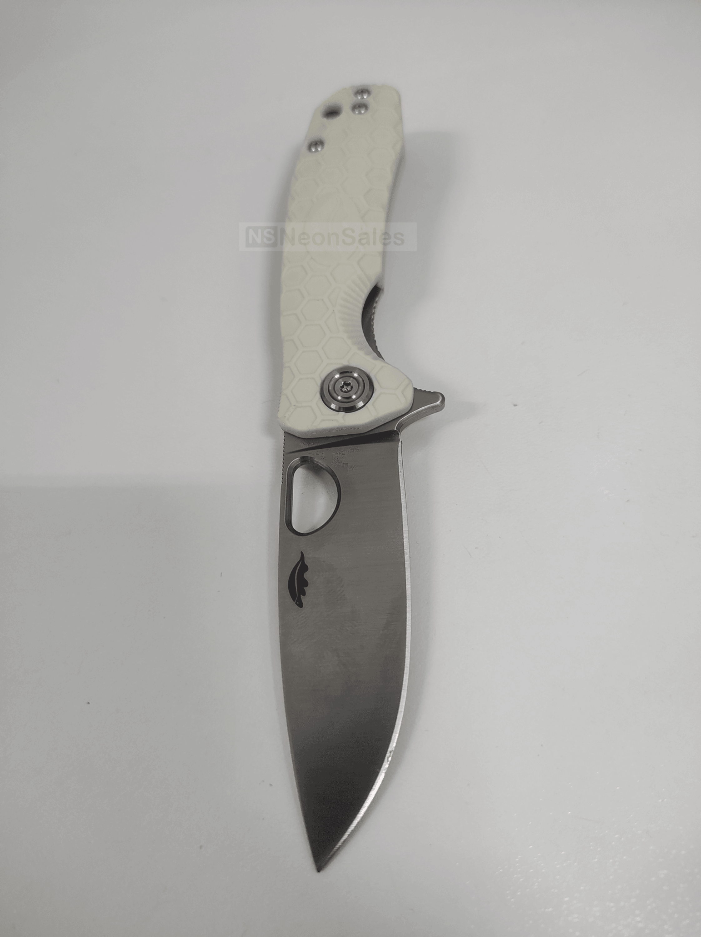 HONEY BADGER DROP-POINT FLIPPER D2 - SMALL WHITE - NeonSales South Africa