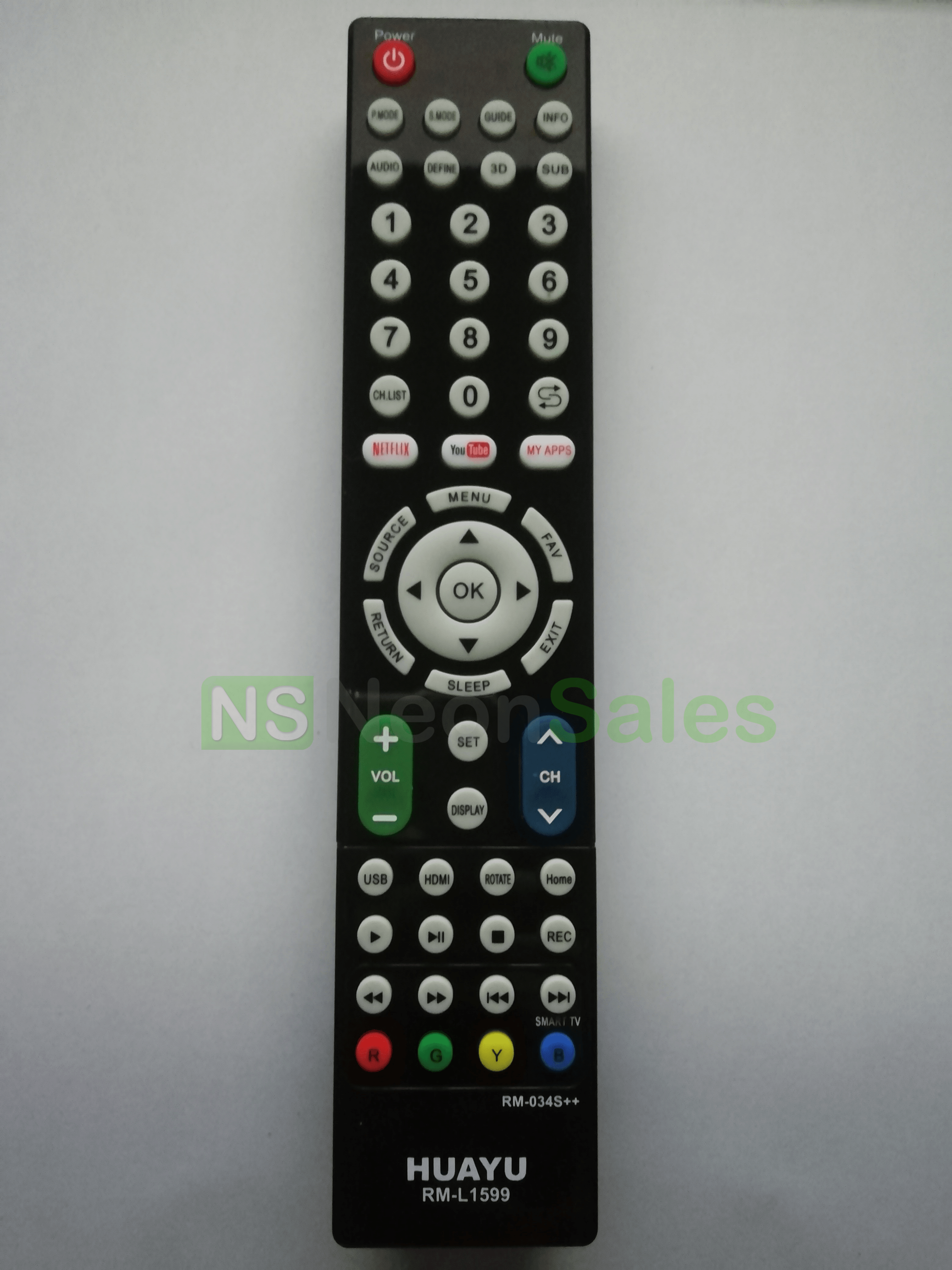 HUAYU UNIVERSAL LED/LCD REMOTE CONTROL: RM-L1599 - NeonSales {{ shop.shopifyCountryName }}