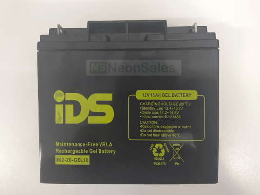 IDS 12V 18AH GEL BATTERY - NeonSales {{ shop.shopifyCountryName }}
