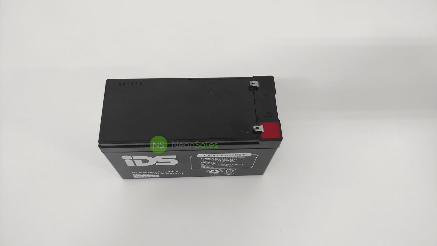 IDS 12V 7AH RECHARGEABLE LEAD ACID BATTERY - NeonSales {{ shop.shopifyCountryName }}
