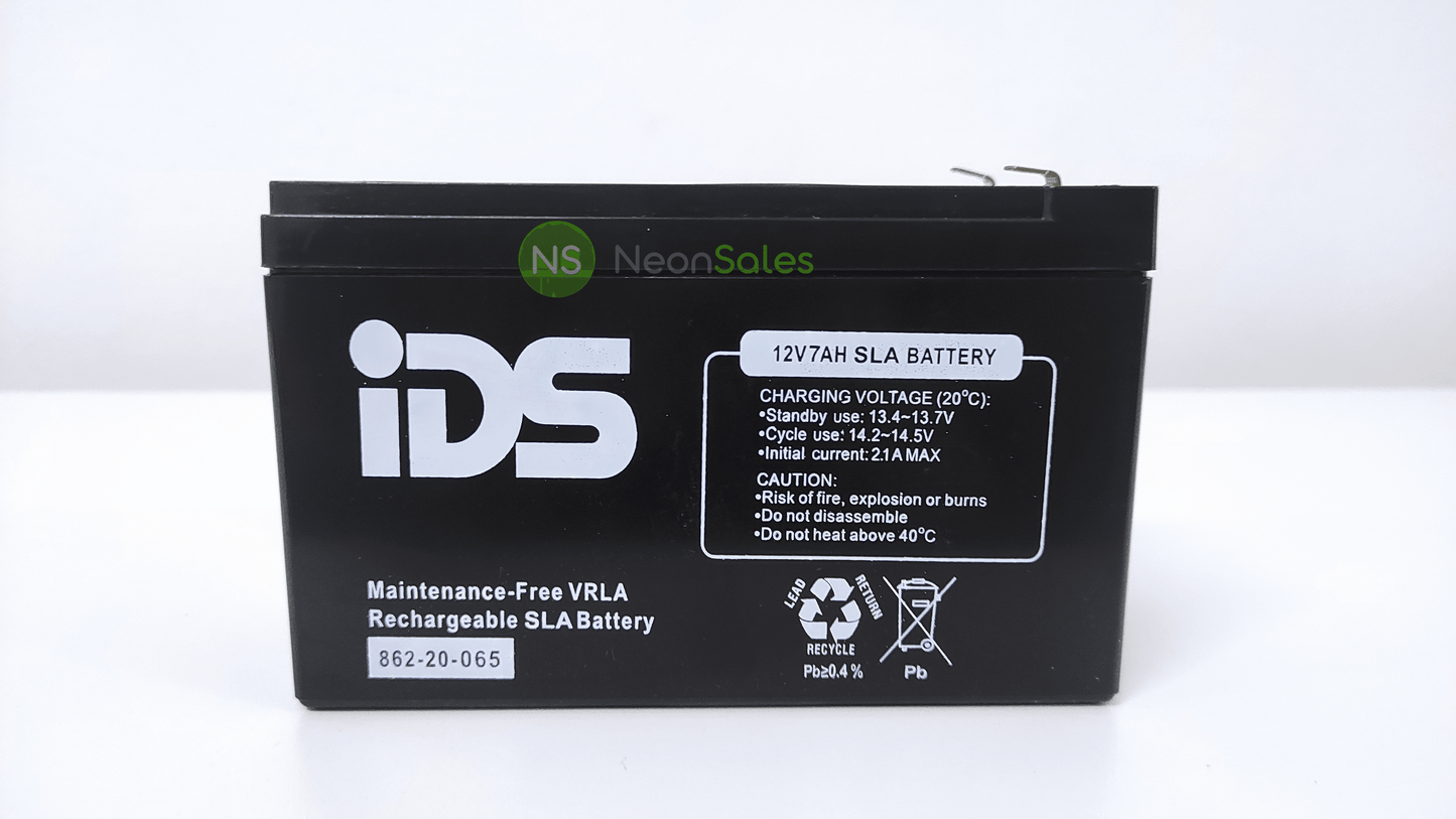 IDS 12V 7AH RECHARGEABLE LEAD ACID BATTERY - NeonSales {{ shop.shopifyCountryName }}