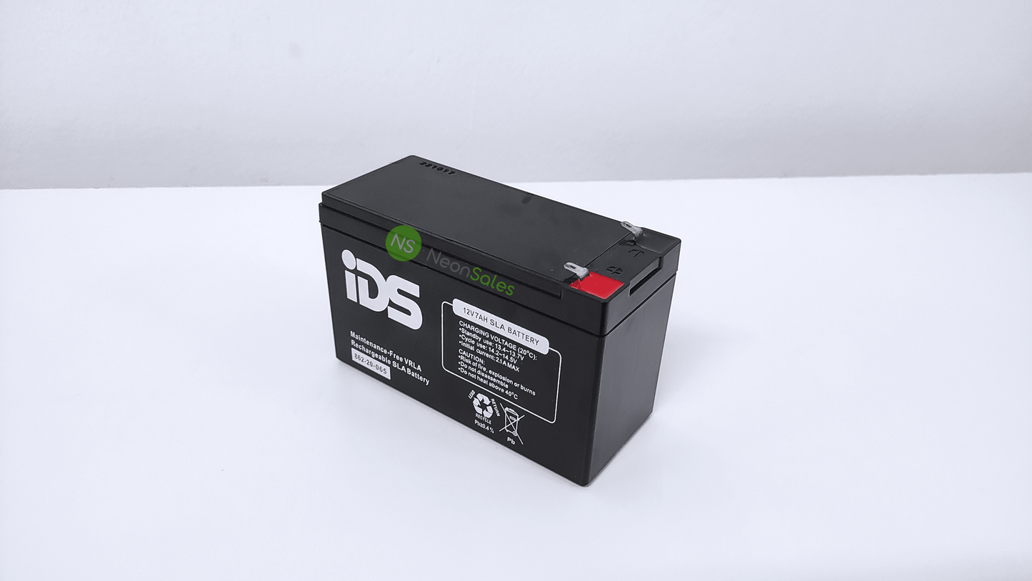 IDS 12V 7AH RECHARGEABLE LEAD ACID BATTERY - NeonSales {{ shop.shopifyCountryName }}