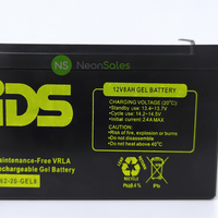 IDS 12V 8AH RECHARGEABLE GEL BATTERY - NeonSales {{ shop.shopifyCountryName }}