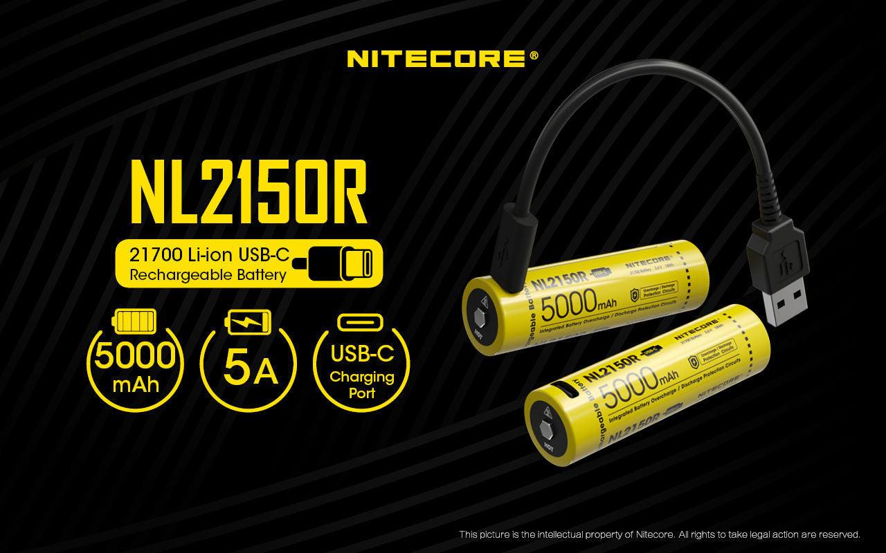 NITECORE NL2150R USB RECHARGABLE BATTERY 5000MAH - NeonSales