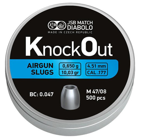 JSB .177 KO KNOCKOUT SLUGS 10.03GR - 500's - NeonSales {{ shop.shopifyCountryName }}