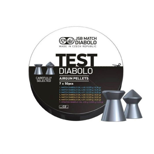 JSB 4.5MM DIABOLO TEST PACK HEAVY - 350'S - NeonSales {{ shop.shopifyCountryName }}