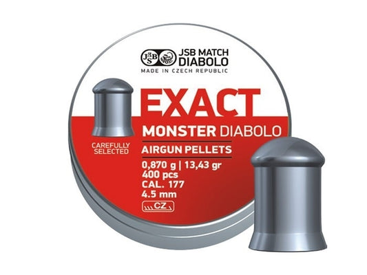 JSB 4.5MM EXACT MONSTER DIABOLO 13.43GR - 400'S - NeonSales {{ shop.shopifyCountryName }}