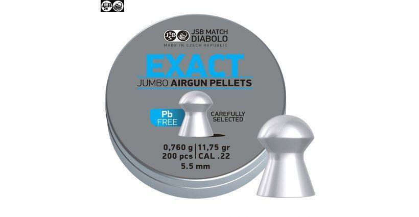 JSB EXACT LEAD FREE 5.5MM 11.75GR PELLETS - 200'S - NeonSales {{ shop.shopifyCountryName }}