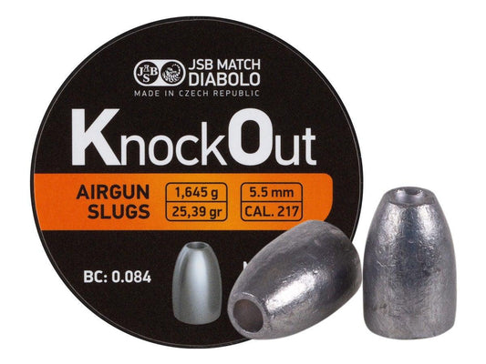 JSB KNOCKOUT SLUGS .217 (25.39GR) - 200's - NeonSales {{ shop.shopifyCountryName }}