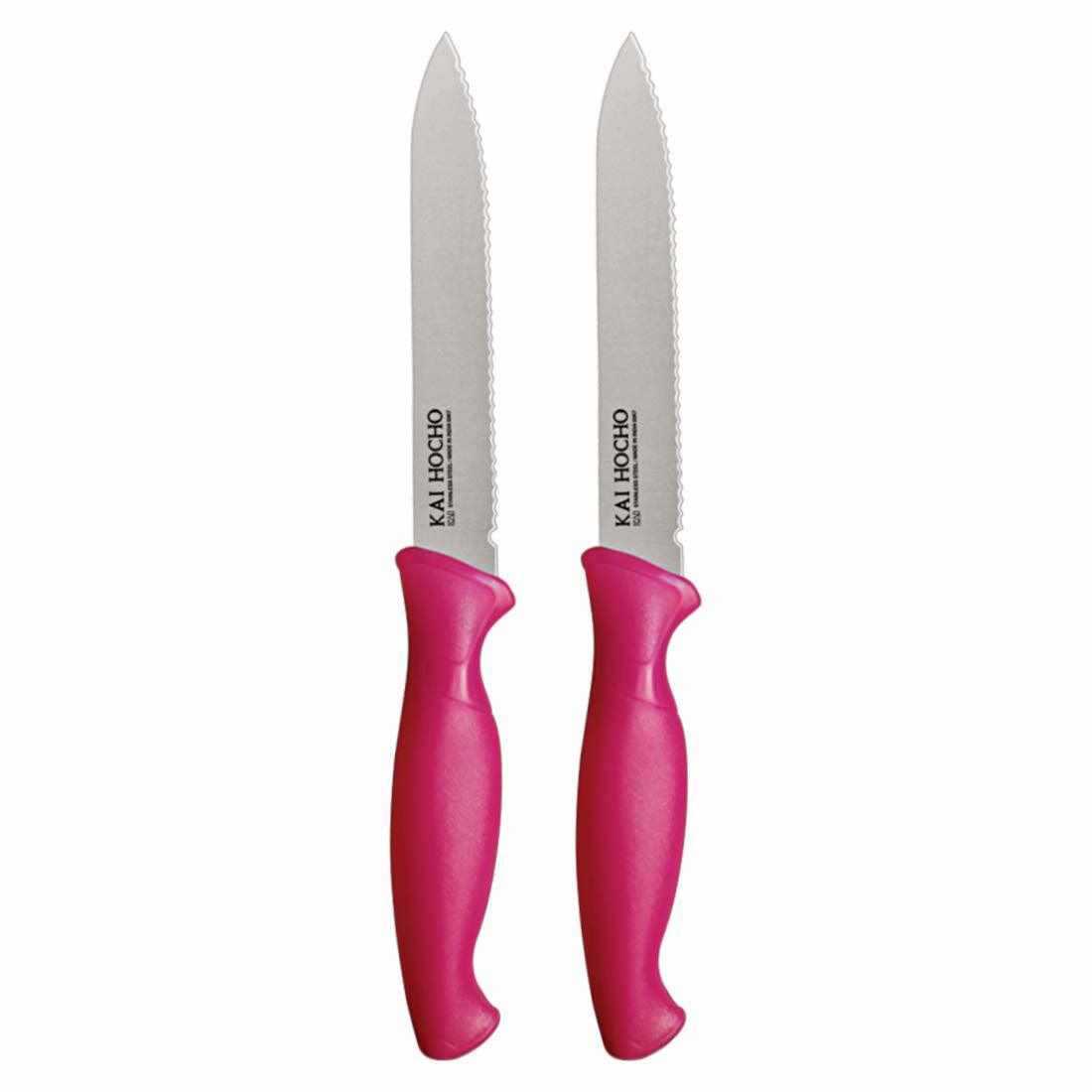 KAI HOCHO PARING KNIFE SERRATED PINK - 11CM - NeonSales {{ shop.shopifyCountryName }}