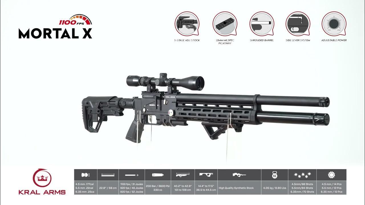 KRAL PUNCHER MORTAL X TACTICAL PCP RIFLE .22 - NeonSales {{ shop.shopifyCountryName }}