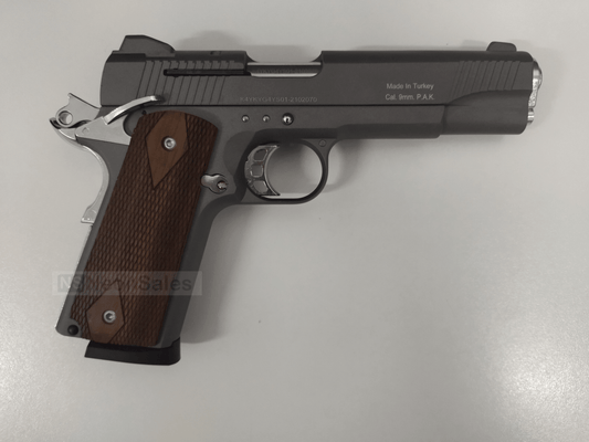 KUZEY 911 BLANK GUN - SMOKED W/ WALNUT GRIPS - NeonSales {{ shop.shopifyCountryName }}