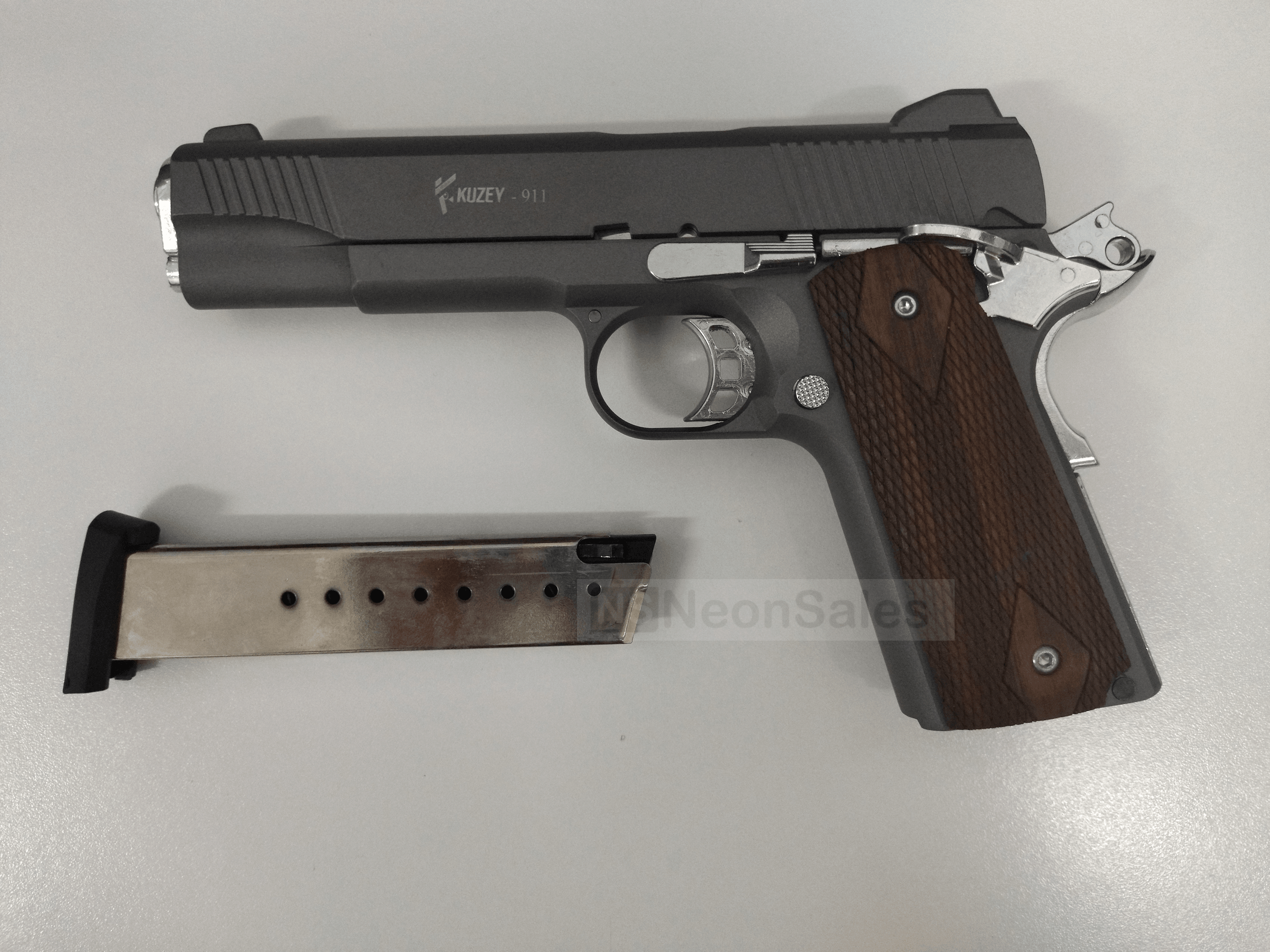 KUZEY 911 BLANK GUN - SMOKED W/ WALNUT GRIPS - NeonSales South Africa