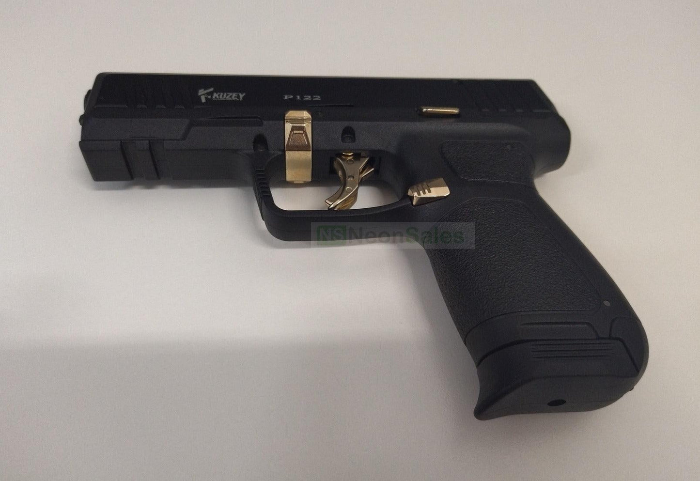 KUZEY P122 BLANK GUN - BLACK W/ GOLD TRIM - NeonSales {{ shop.shopifyCountryName }}