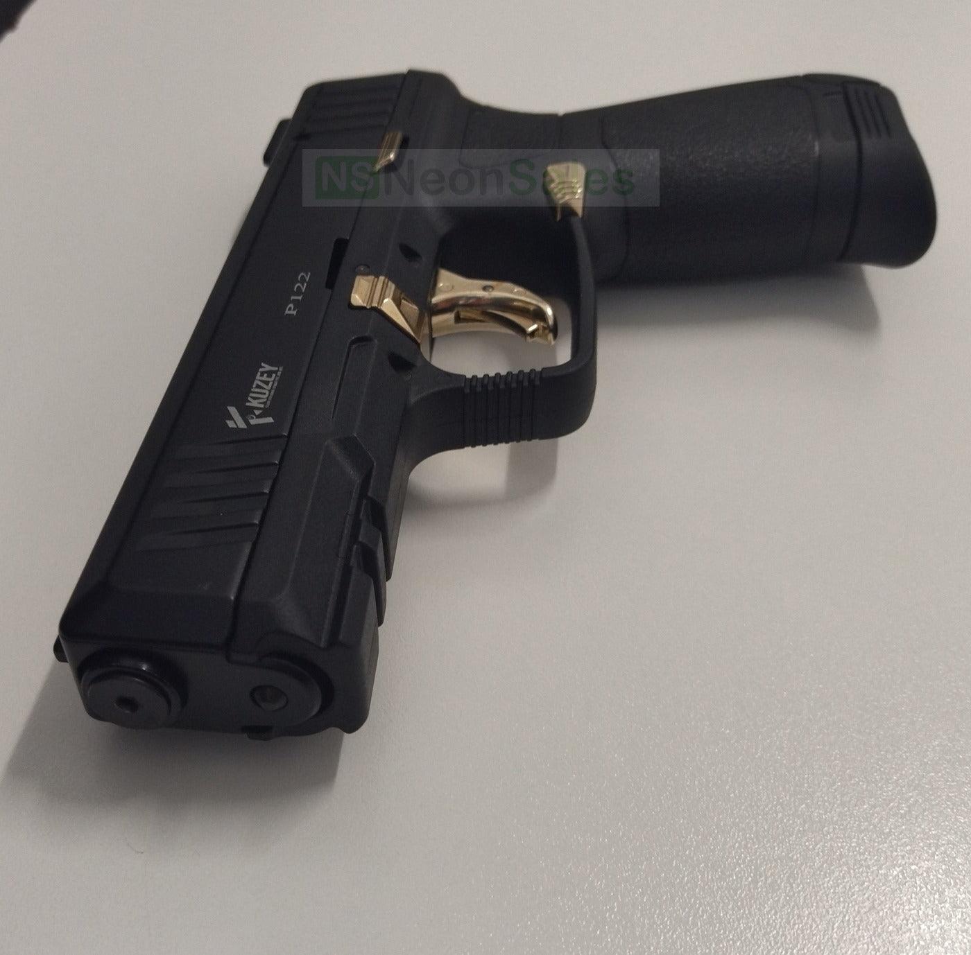 KUZEY P122 BLANK GUN - BLACK W/ GOLD TRIM - NeonSales {{ shop.shopifyCountryName }}