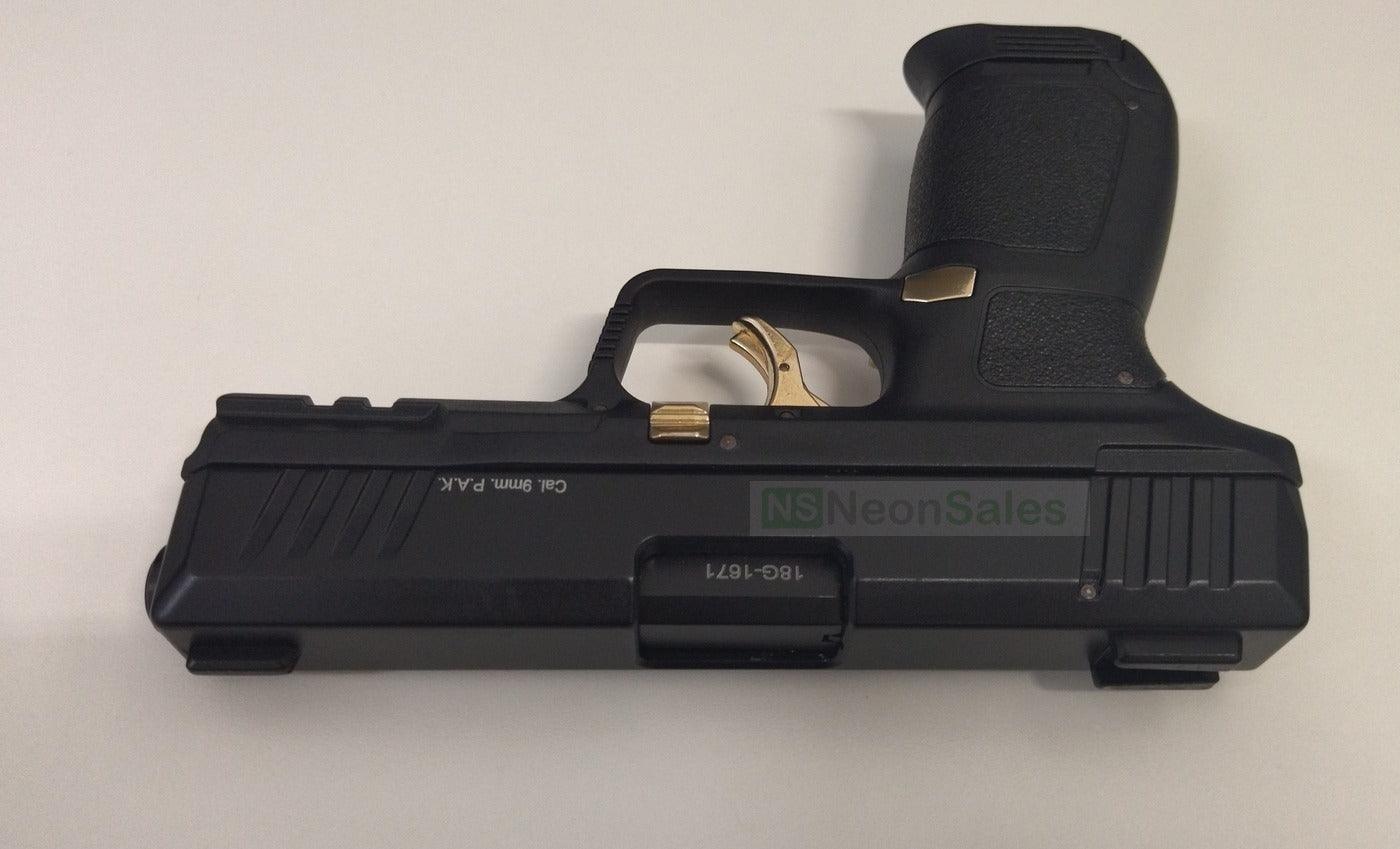 KUZEY P122 BLANK GUN - BLACK W/ GOLD TRIM - NeonSales {{ shop.shopifyCountryName }}