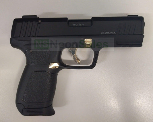 KUZEY P122 BLANK GUN - BLACK W/ GOLD TRIM - NeonSales {{ shop.shopifyCountryName }}