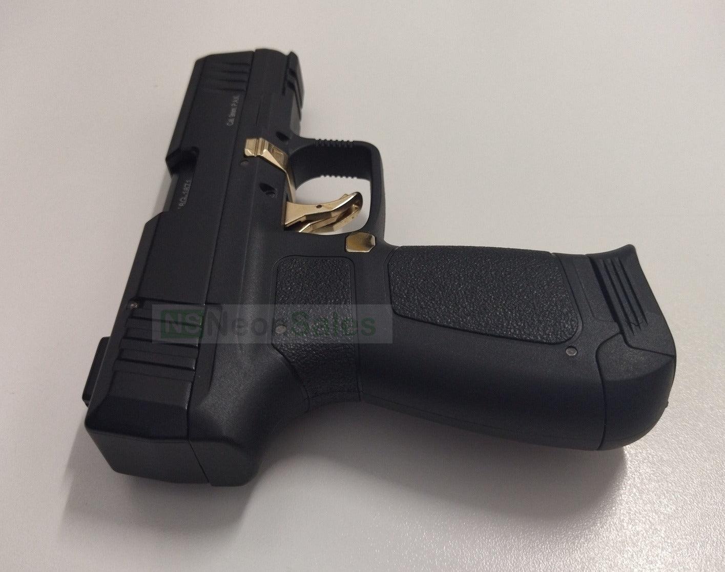 KUZEY P122 BLANK GUN - BLACK W/ GOLD TRIM - NeonSales {{ shop.shopifyCountryName }}