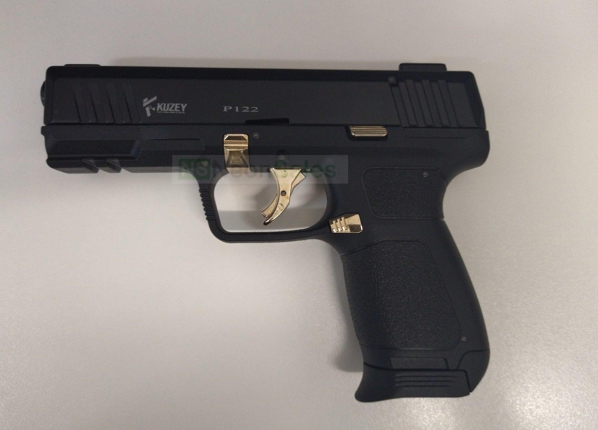 KUZEY P122 BLANK GUN - BLACK W/ GOLD TRIM - NeonSales {{ shop.shopifyCountryName }}