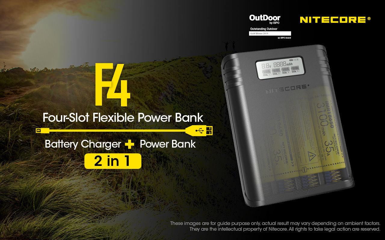 NITECORE F4 CHARGER & POWERBANK - NeonSales South Africa