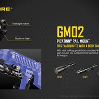 NITECORE GM02 FLASHLIGHT PICATINNY MOUNT - NeonSales {{ shop.shopifyCountryName }}