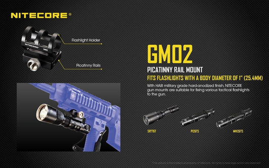 NITECORE GM02 FLASHLIGHT PICATINNY MOUNT - NeonSales {{ shop.shopifyCountryName }}