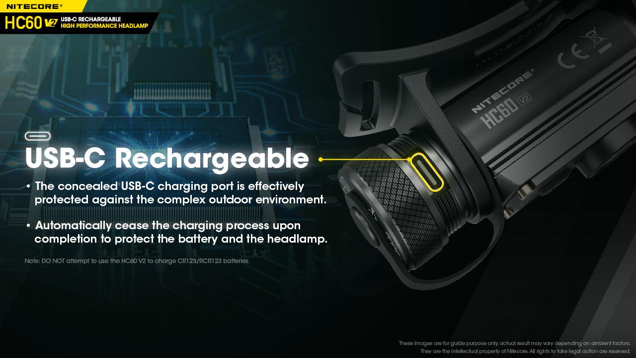 NITECORE HC60v2 HEADLAMP + 3400MAH BATTERY + CABLE - NeonSales {{ shop.shopifyCountryName }}