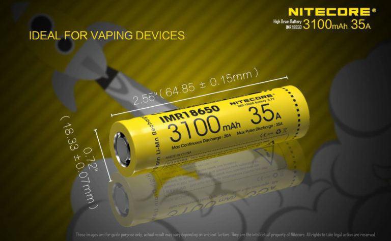 NITECORE IMR18650 VAPE 3.7V BATTERY 3100MAH 2 PACK - NeonSales South Africa