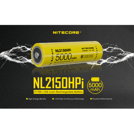 NITECORE NL2150HPI, 21700 BATTERY, 5000 MAH, 15A - NeonSales {{ shop.shopifyCountryName }}