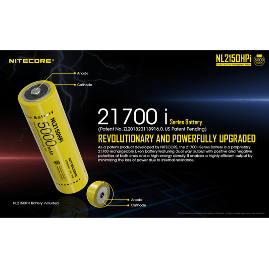 NITECORE NL2150HPI, 21700 BATTERY, 5000 MAH, 15A - NeonSales {{ shop.shopifyCountryName }}