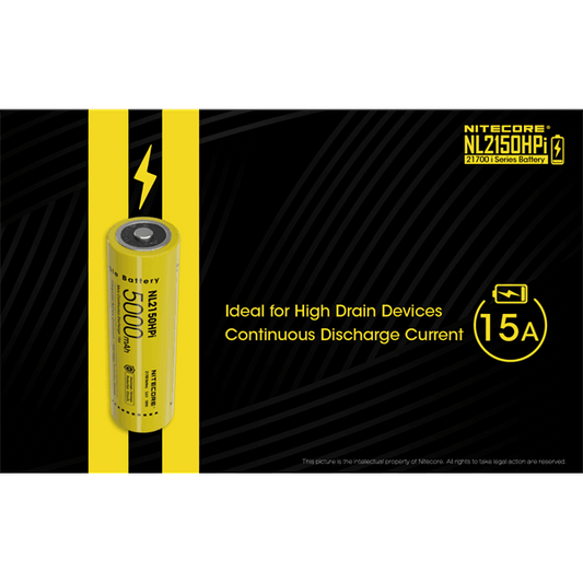 NITECORE NL2150HPI, 21700 BATTERY, 5000 MAH, 15A - NeonSales {{ shop.shopifyCountryName }}