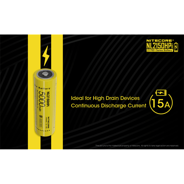NITECORE NL2150HPI, 21700 BATTERY, 5000 MAH, 15A - NeonSales South Africa
