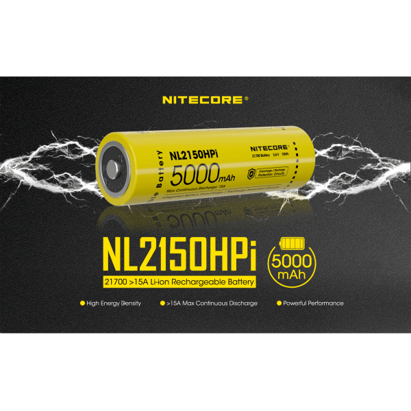 NITECORE NL2150HPI, 21700 BATTERY, 5000 MAH, 15A - NeonSales South Africa