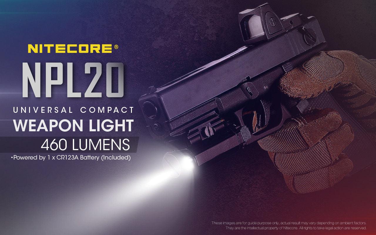NITECORE NPL20 PISTOL LIGHT + 3 X CR123A BATTERIES - NeonSales South Africa