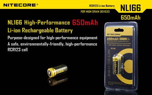 NITECORE RCR123 RECHARGEABLE 3.7V BATTERY 650MAH - NeonSales South Africa