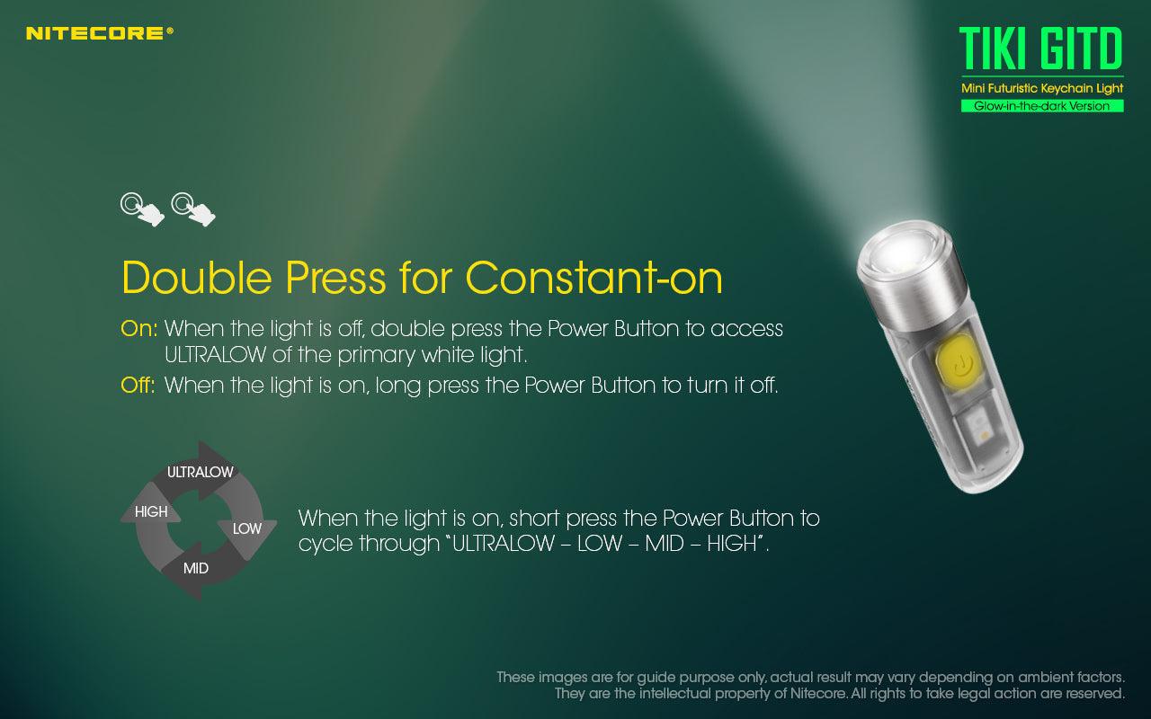 NITECORE TIKI GLOW-IN-THE-DARK 300 LUMEN - NeonSales South Africa