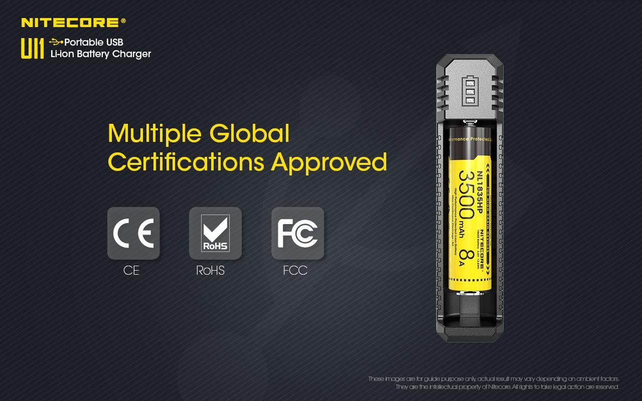 NITECORE UI1 BATTERY CHARGER + CABLE - 1 SLOT - NeonSales South Africa