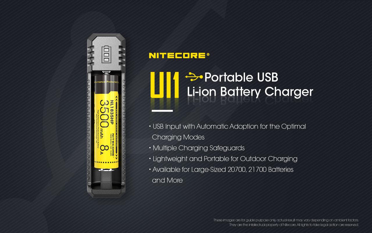 NITECORE UI1 BATTERY CHARGER + CABLE - 1 SLOT - NeonSales South Africa