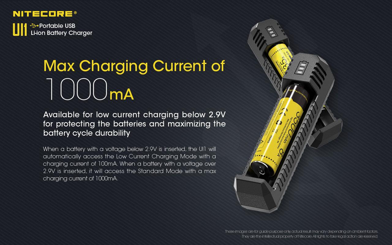NITECORE UI1 BATTERY CHARGER + CABLE - 1 SLOT - NeonSales South Africa