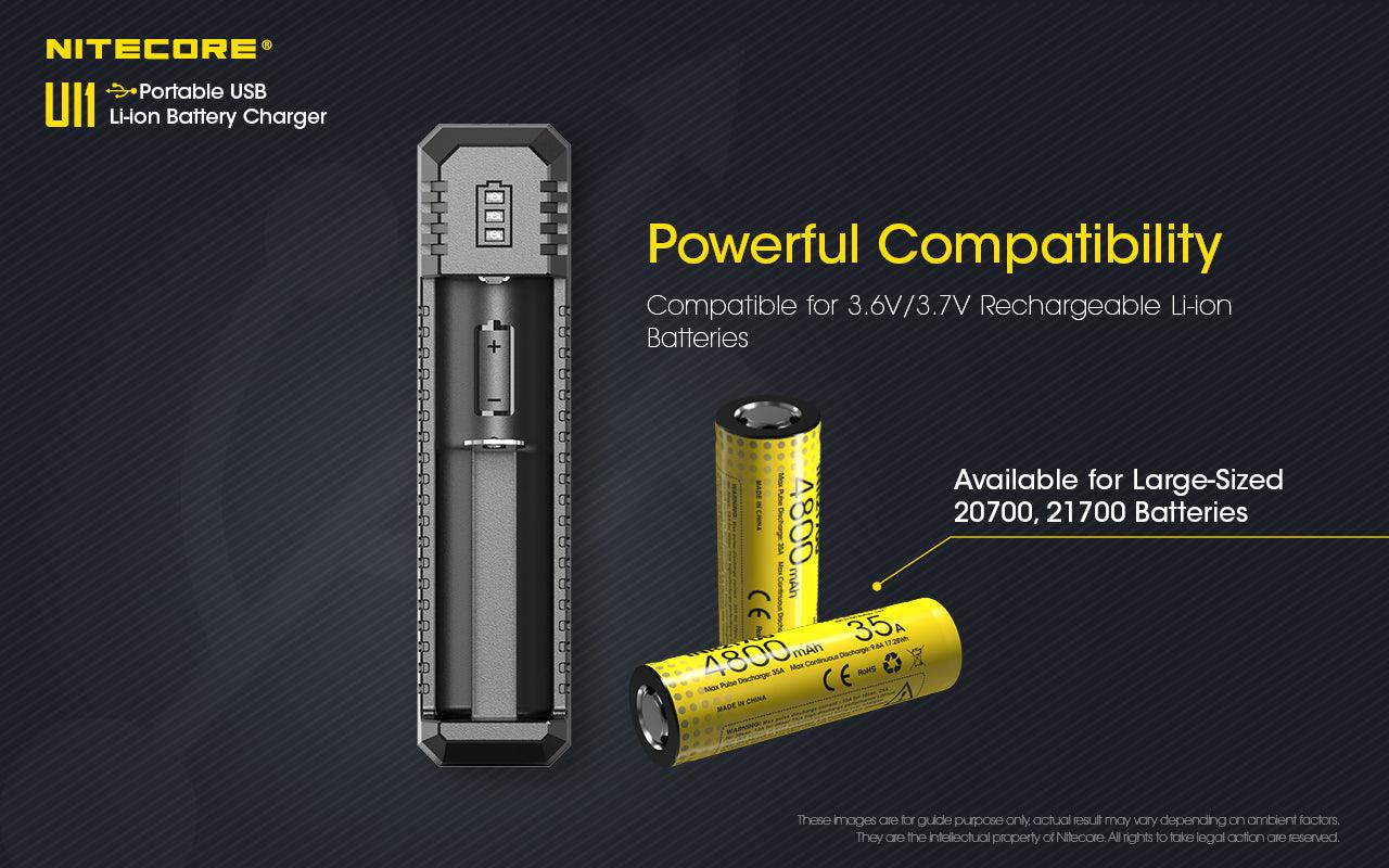 NITECORE UI1 BATTERY CHARGER + CABLE - 1 SLOT - NeonSales South Africa