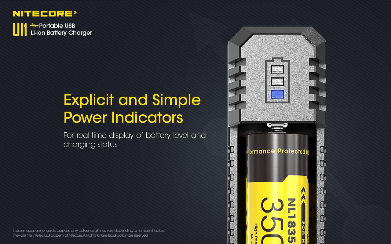 NITECORE UI1 BATTERY CHARGER + CABLE - 1 SLOT - NeonSales South Africa