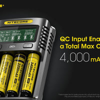 NITECORE UMS4 BATTERY CHARGER - 4 SLOT, MINI-USB - NeonSales {{ shop.shopifyCountryName }}