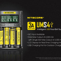 NITECORE UMS4 BATTERY CHARGER - 4 SLOT, MINI-USB - NeonSales {{ shop.shopifyCountryName }}