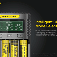 NITECORE UMS4 BATTERY CHARGER - 4 SLOT, MINI-USB - NeonSales {{ shop.shopifyCountryName }}
